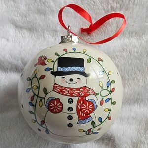 Festive Light Up Snowman Christmas Ornament